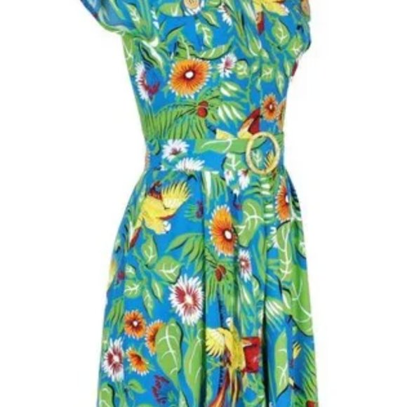 30s Sport Dress Jungle Parrots Pattern | Trashy Diva - Picture 3 of 5